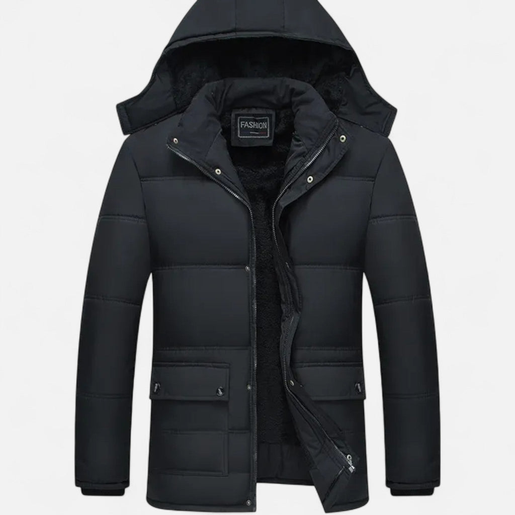 Chaqueta de invierno para hombre Valmonti – Acolchada con capucha y pelo sintético