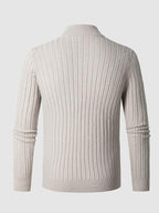 Maglione Uomo Slim Fit a Coste con Mezza Zip – Eleganza Smart-Casual e Comfort