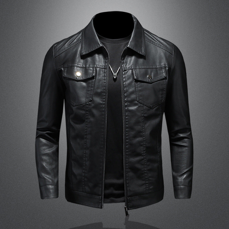 Giacca Uomo Vintage in Pelle dal Taglio Classico