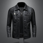 Veste homme vintage en cuir à la coupe classique