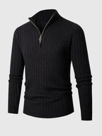 Maglione Uomo Slim Fit a Coste con Mezza Zip – Eleganza Smart-Casual e Comfort