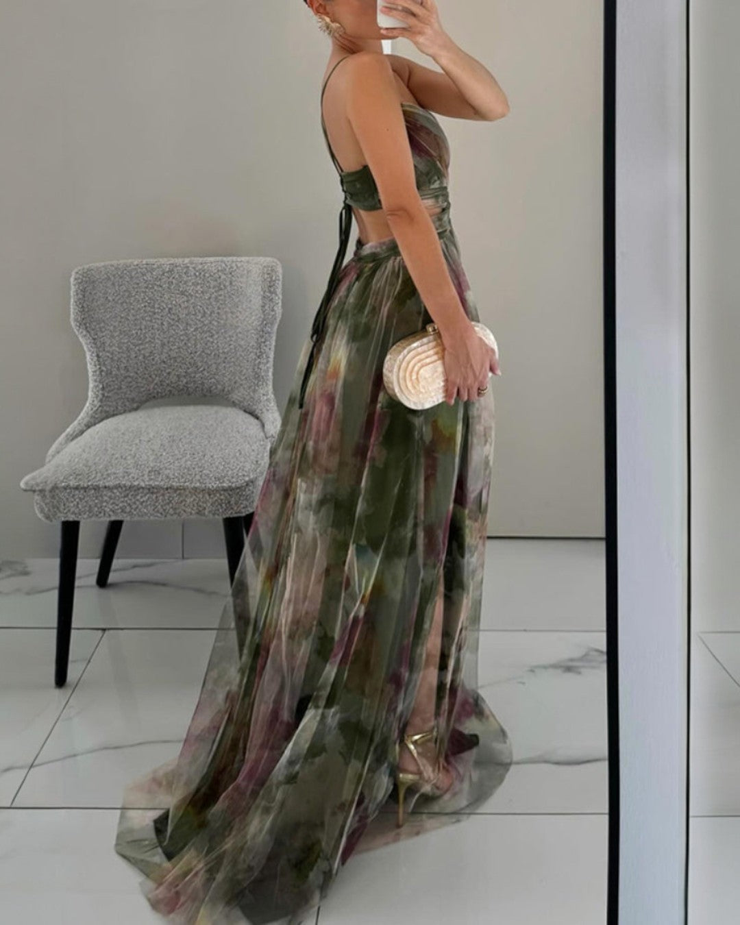Maxi Kjole Blomstret Silhuet Elegant Sommerstil