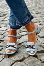Sandali Eleganti con Tacco Azzurra