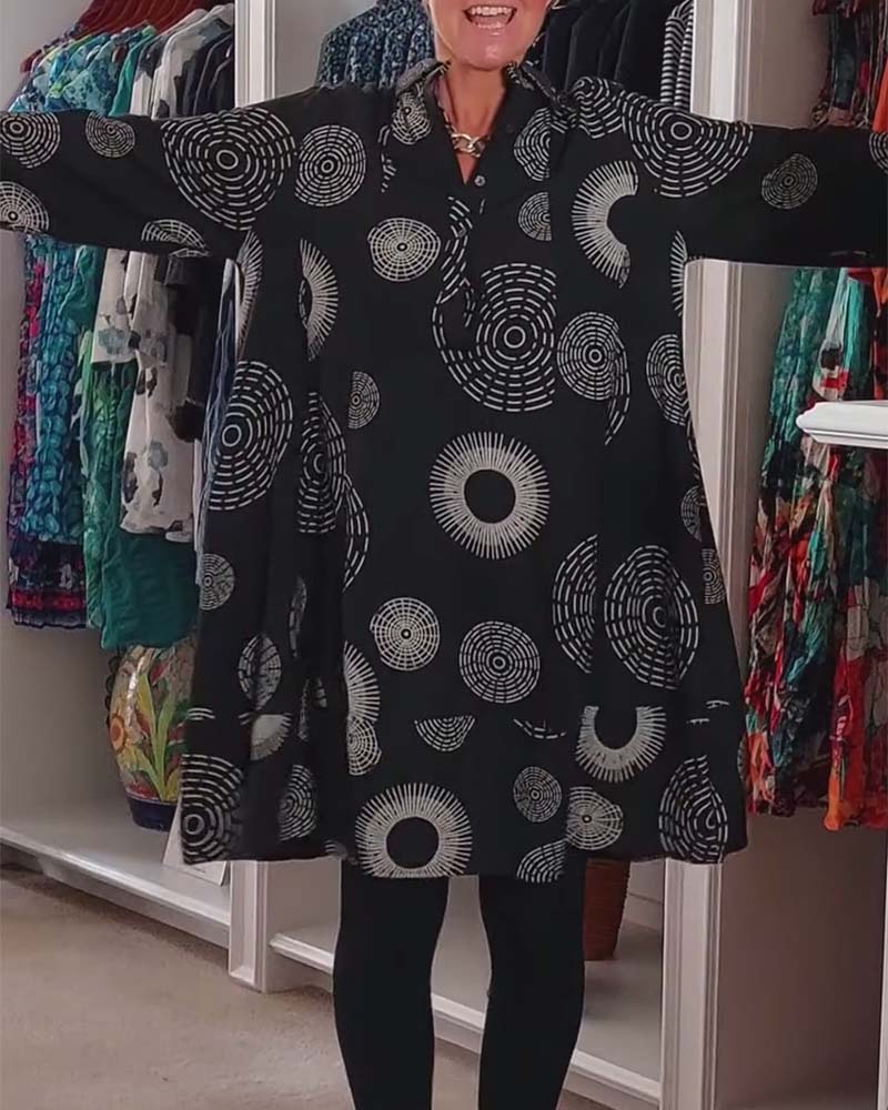Casual Kjole Geometrisk Print Moderne Stil