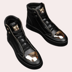 Sneakers Alte Uomo con Punta Metallizzata e Zip Laterale – Stile Streetwear Moderno