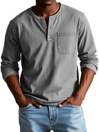 Maglia Henley Uomo a Maniche Lunghe ANFINITE