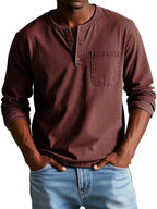 Maglia Henley Uomo a Maniche Lunghe ANFINITE
