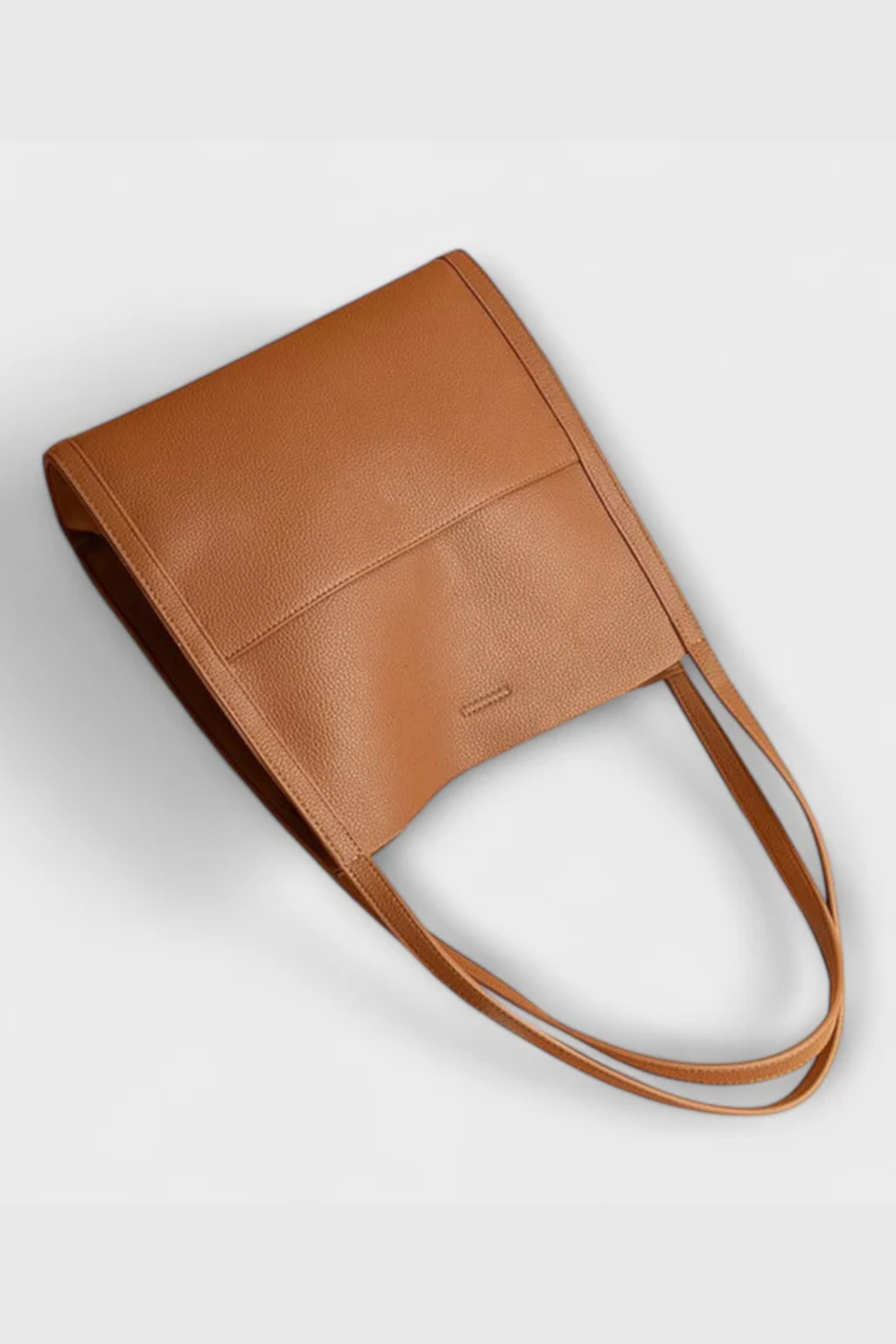 Struktureret Tote Taske med Frontlomme og Tekstureret Finish