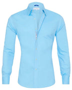 Camisa Oxford de algodón para hombre con cremallera oculta