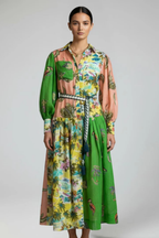 Abito Flowy – Silhouette Stampata con Effetto Sovrapposto