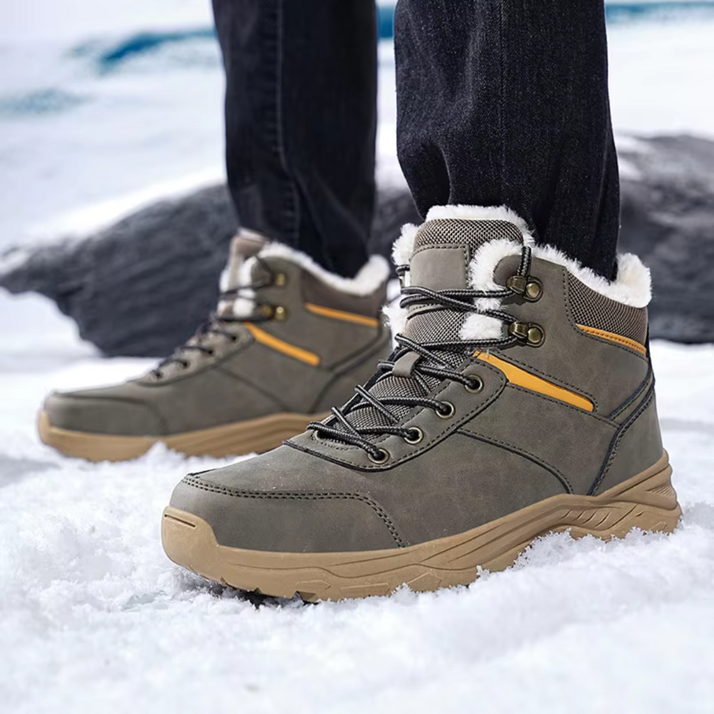 Stivali da Trekking Invernali per Uomini | Foderati in Pile & Impermeabili | Antiscivolo & Caldi