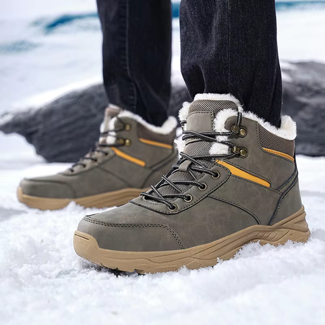 Stivali da Trekking Invernali per Uomini | Foderati in Pile & Impermeabili | Antiscivolo & Caldi