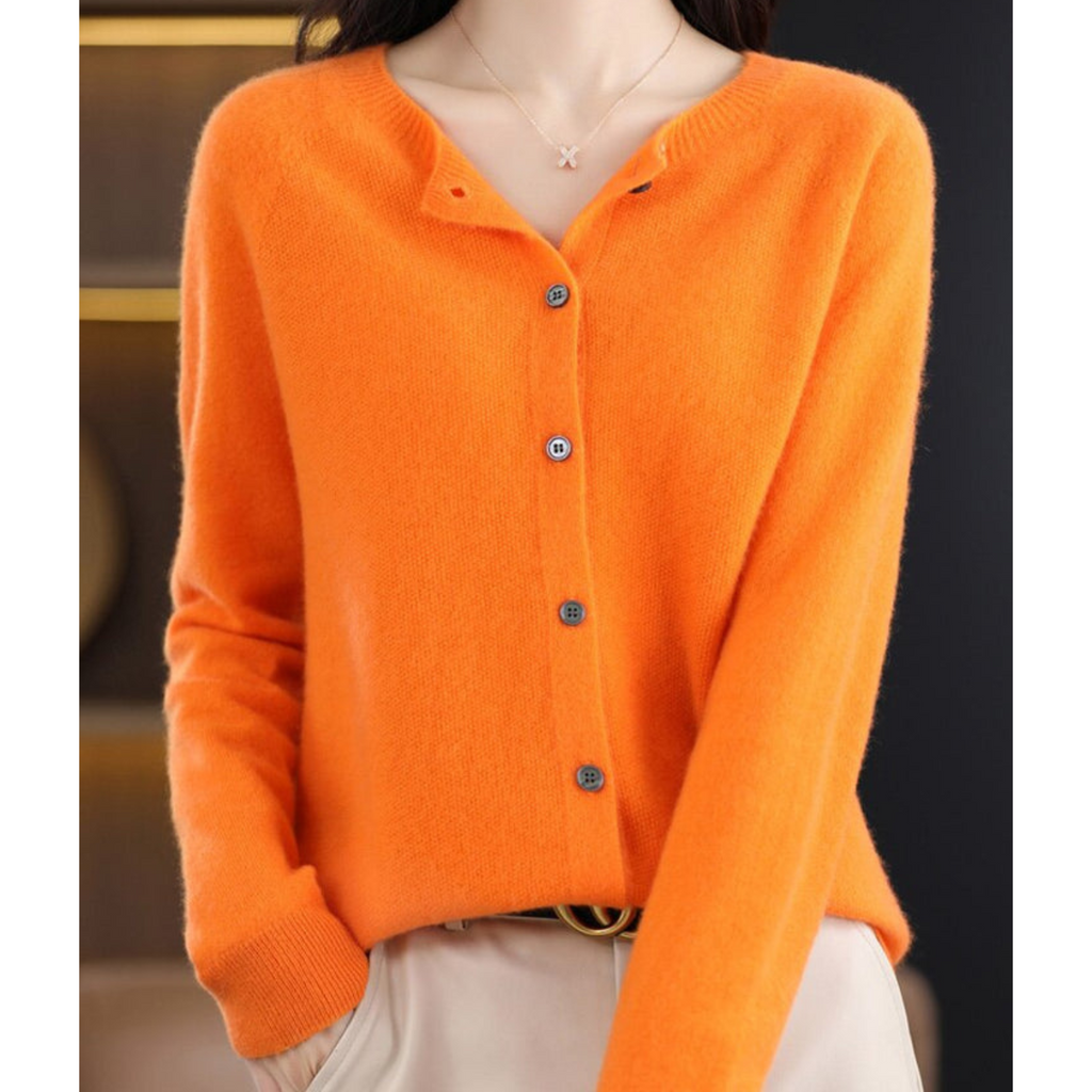 Cardigan Donna in Merino e Cashmere con Girocollo