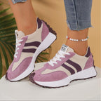 Zapatillas deportivas retro para mujer de ante con suela de plataforma