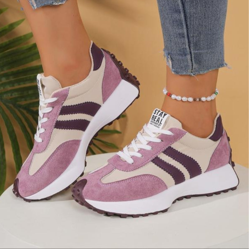 Zapatillas deportivas retro para mujer de ante con suela de plataforma