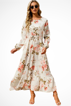 Abito Midi Floreale Boho Silhouette Elegante Stile Estivo