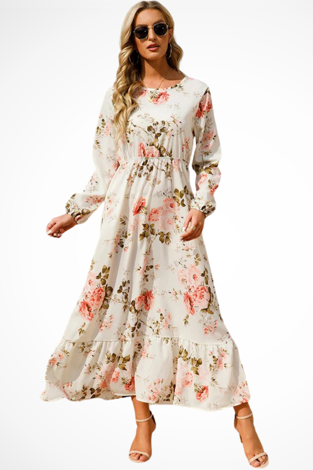 Abito Midi Floreale Boho Silhouette Elegante Stile Estivo
