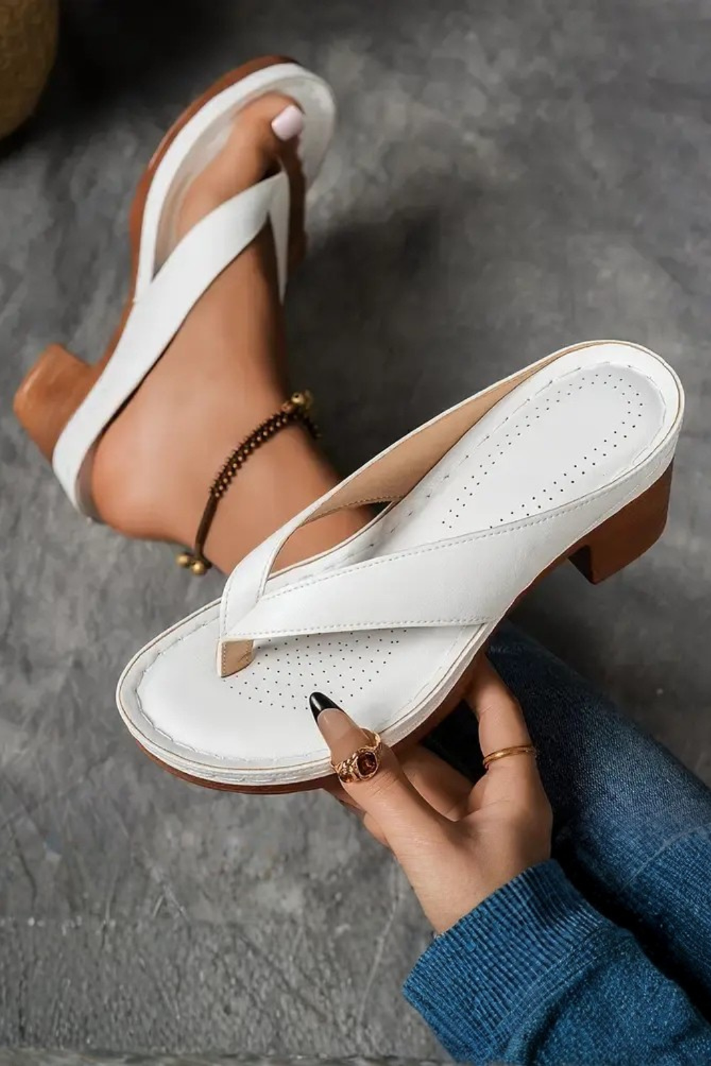 Sandali con Tacco Blocco Basso e Comfort Stabile