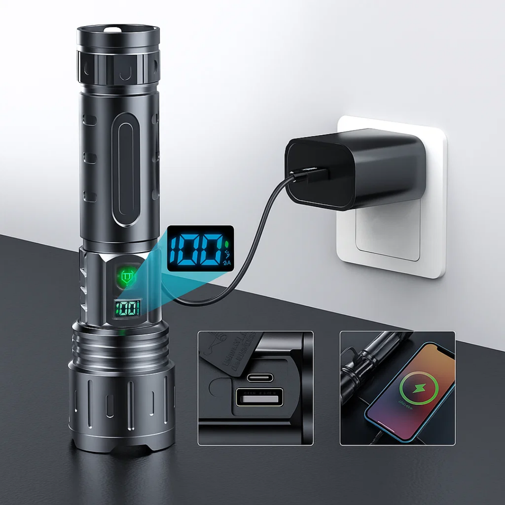 Lommelygte – Kraftigste LED – 100.000 Lumen