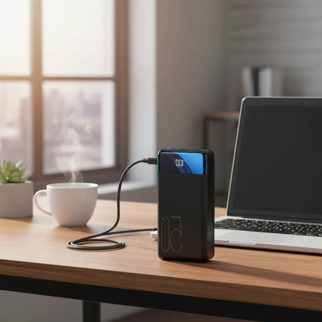 Bærbar strømbank med høj kapacitet – udvidet backupstrøm til telefoner, tablets og bærbare computere