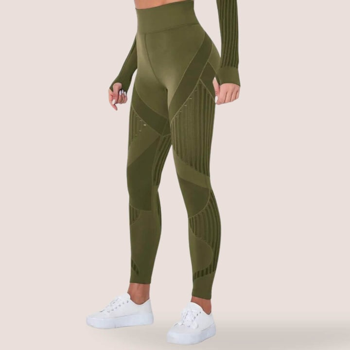 Legging sculptant femme taille haute – texture sculptante pour le fitness et le confort au quotidien