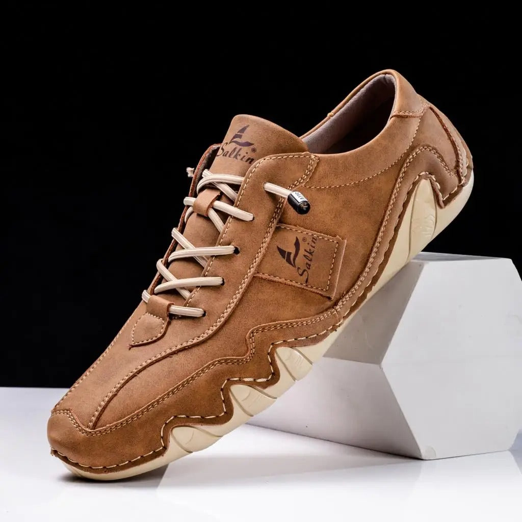 Sneakers Uomo Artigianali in Vera Pelle con Suola Ondulata