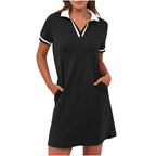 Robe polo femme sport-chic avec poches