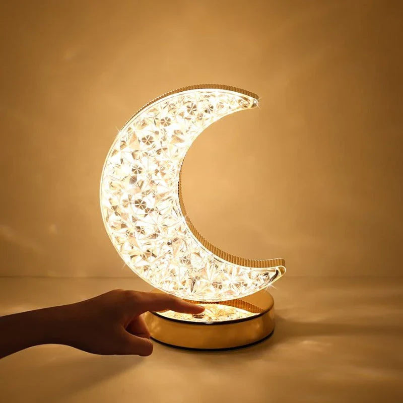 Lámpara de mesa Celestia con cristal mágico y regulación de la intensidad luminosa