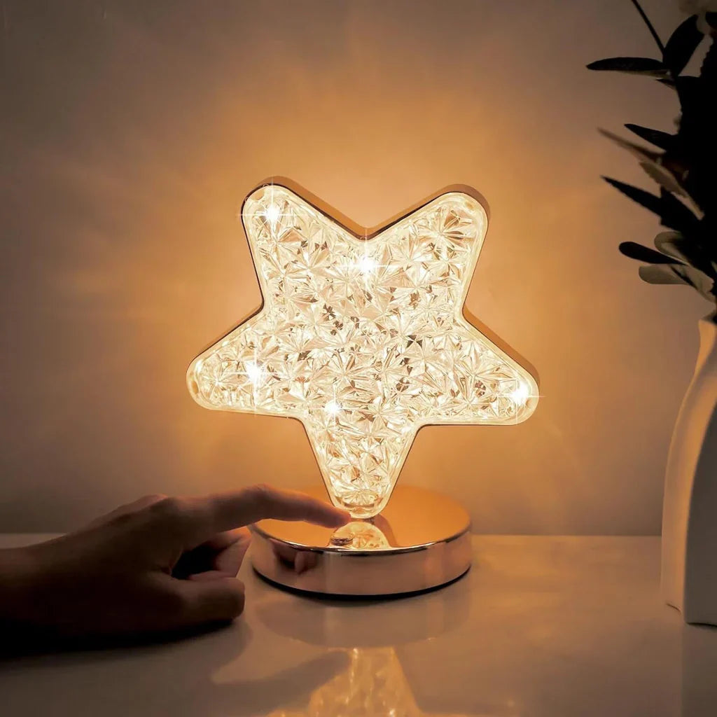 Lámpara de mesa Celestia con cristal mágico y regulación de la intensidad luminosa