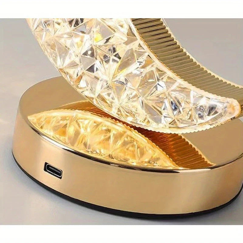 Lámpara de mesa Celestia con cristal mágico y regulación de la intensidad luminosa