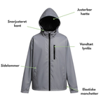 Herre Vandtæt Refleksjakke | Synlig, Vindafvisende & Ideel til Regnvejr