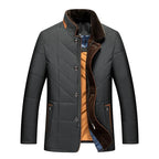 Chaqueta de invierno acolchada para hombre con cuello suave – elegante y cálida