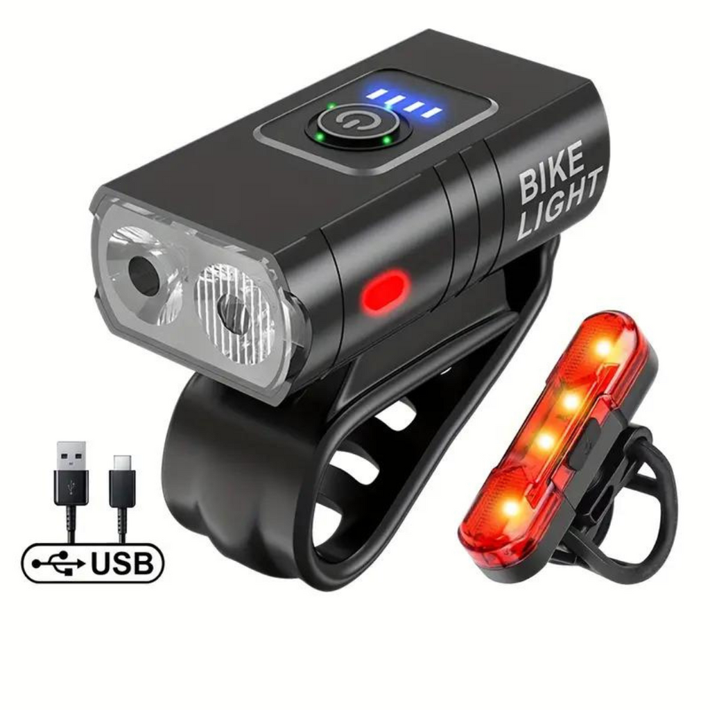 LED cykellygte - 1000 & 500 lumen - USB genopladelig
