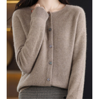 Cardigan Donna in Merino e Cashmere con Girocollo