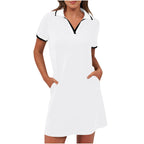 Robe polo femme sport-chic avec poches