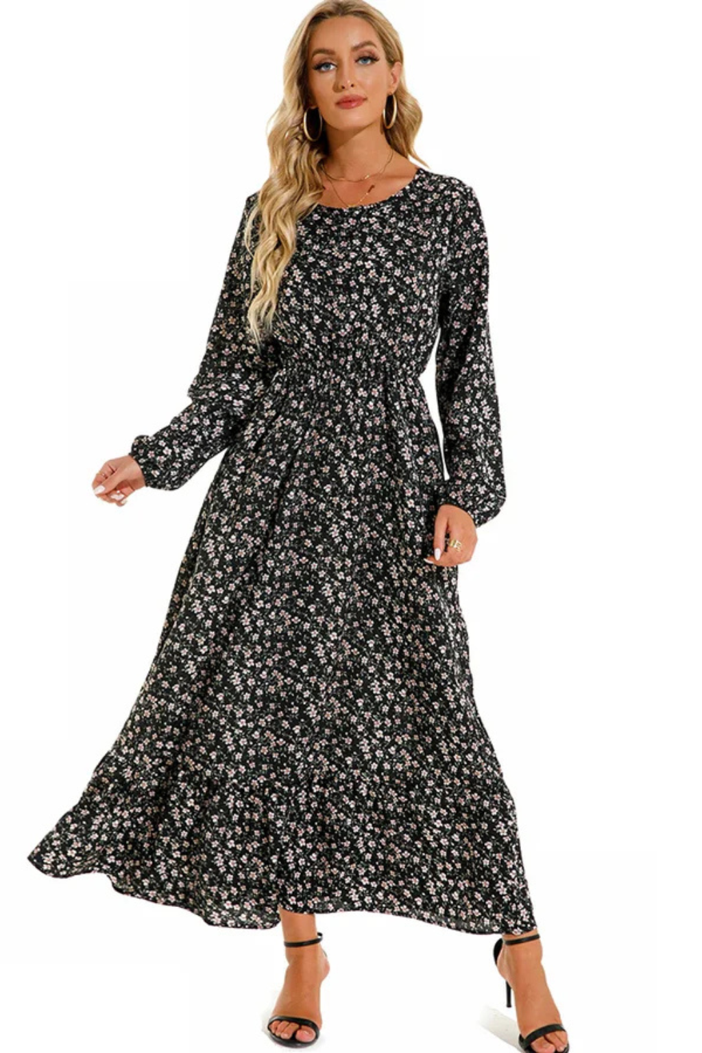 Abito Midi Floreale Boho Silhouette Elegante Stile Estivo