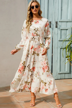 Abito Midi Floreale Boho Silhouette Elegante Stile Estivo