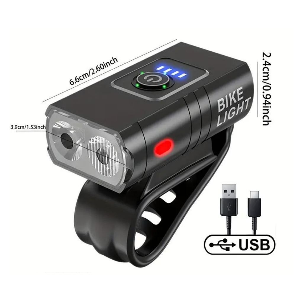 Luce LED per bicicletta - 1000 & 500 lumen - Ricaricabile USB