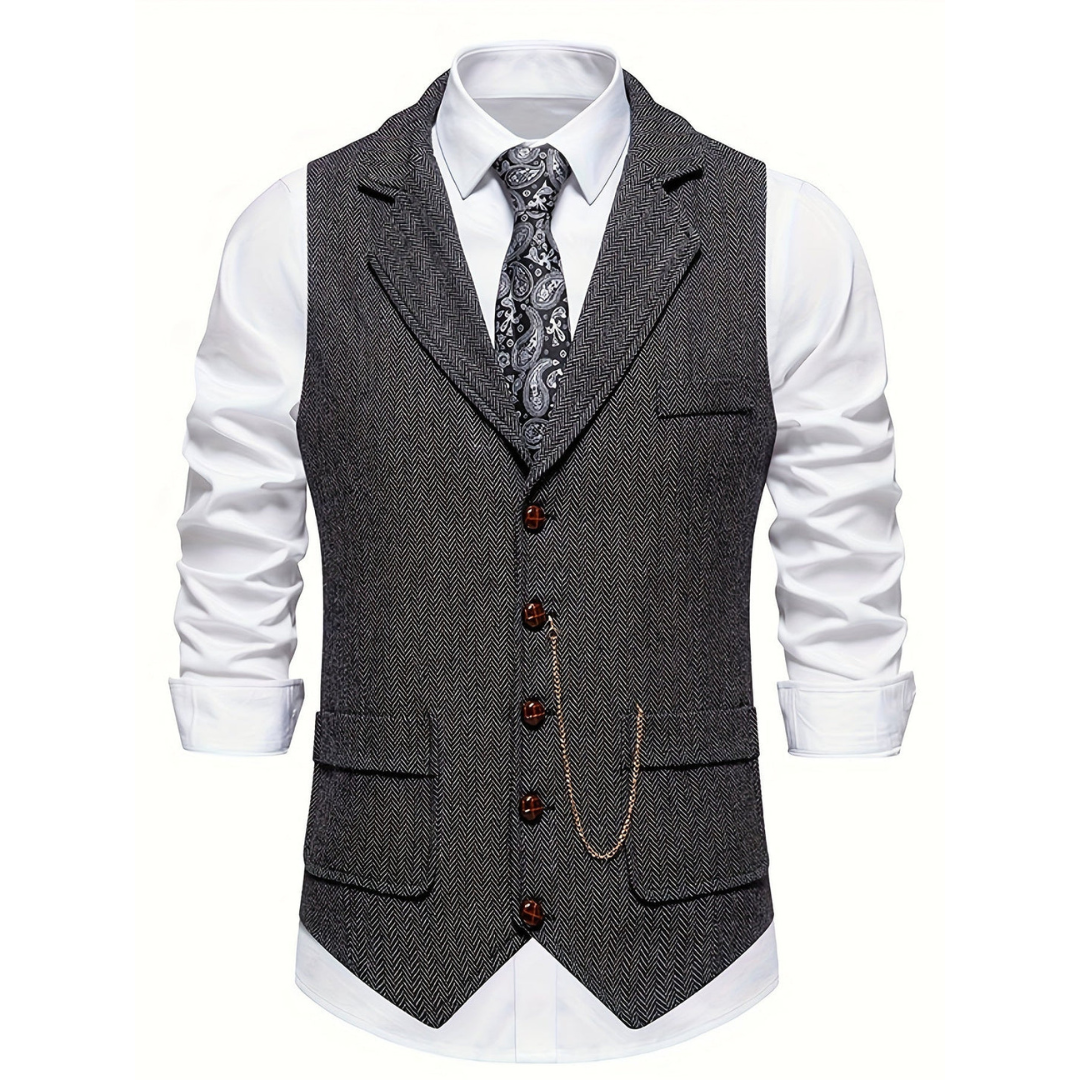 Gilet Elegante Uomo con Revers e Bottoni – Smanicato Sartoriale per Cerimonie