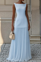 Maxi Abito Plissettato Silhouette Elegante Stile Sera
