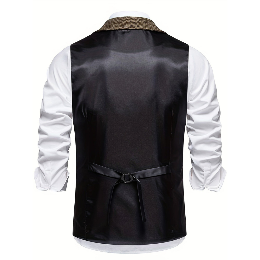 Gilet Elegante Uomo con Revers e Bottoni – Smanicato Sartoriale per Cerimonie