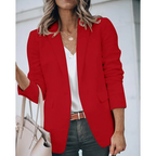 Blazer élégant pour femme avec revers classiques – Veste texturée à la coupe confortable