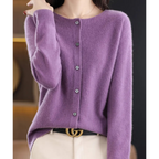 Cardigan Donna in Merino e Cashmere con Girocollo