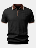 Polo Uomo in Maglia Testurizzata con Mezza Zip