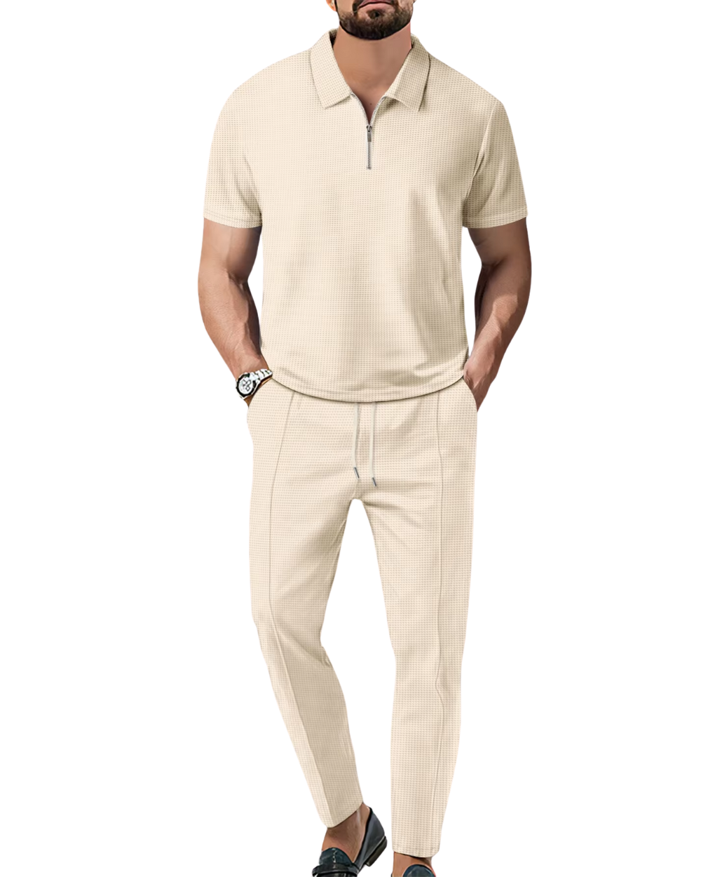 Completo Uomo 2 Pezzi con Polo Zip – Stile Moderno ed Elegante