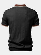 Polo Uomo in Maglia Testurizzata con Mezza Zip