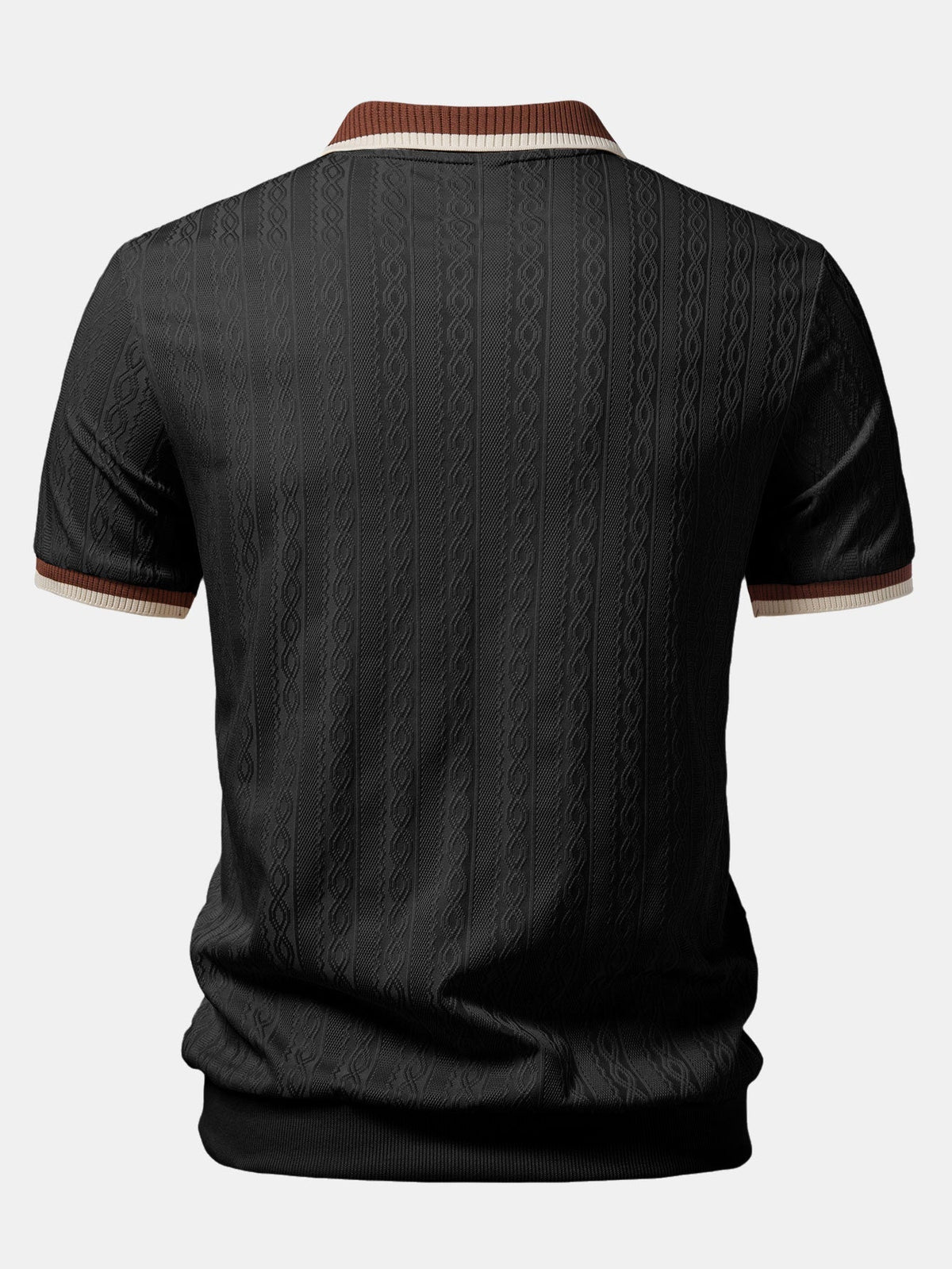 Polo Uomo in Maglia Testurizzata con Mezza Zip