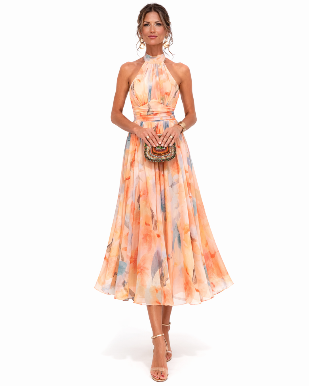 Abito Maxi Halter Silhouette Eleganza Artistica
