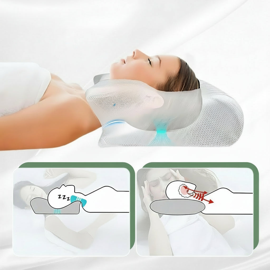 Ergonomisk Ortopædisk Pude til Nakke- og Rygsmerter – Støttende Memory Foam for Optimal Søvn