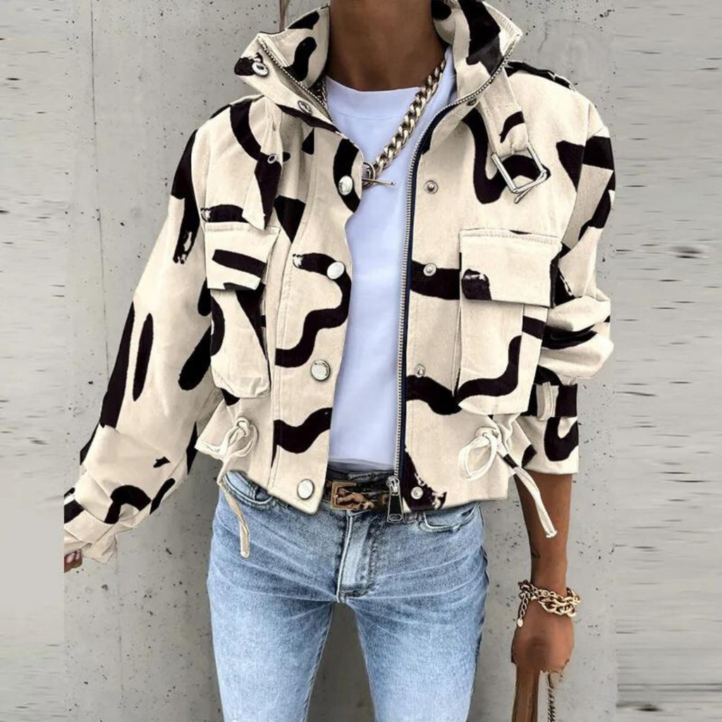 Bomber Cropped Donna Leggero con Collo Alto